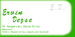 ervin dezse business card